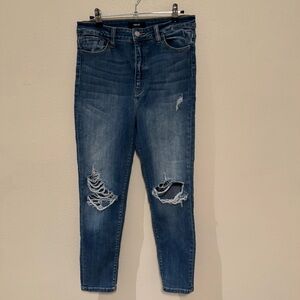 Vervet by Flying Monkey Women's Distressed Skinny Jeans - Blue
